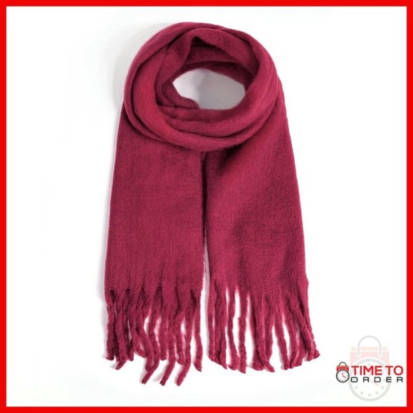 Accessories - Oversized Winter Scarf Chunky Blanket Wrap Thick Warm Polyester